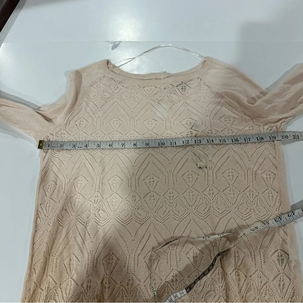 Lauren Conrad Light Pink Lace‎ Dreamer Long Sleeve Sweater Size M